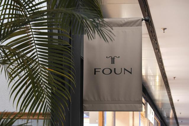 Hanging Fabric Banner Sign Mockup