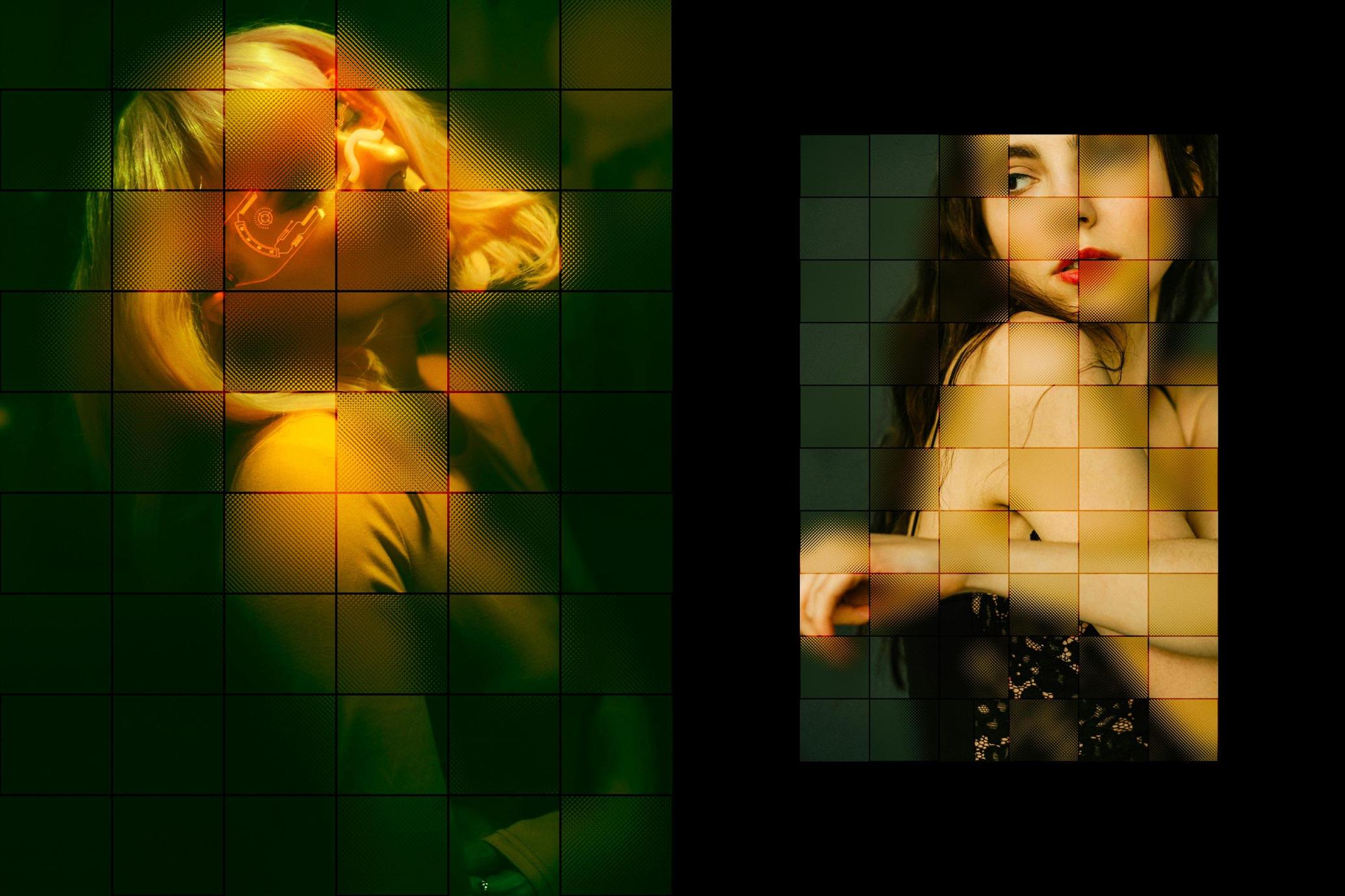 Square Glass Tile Photo Effect