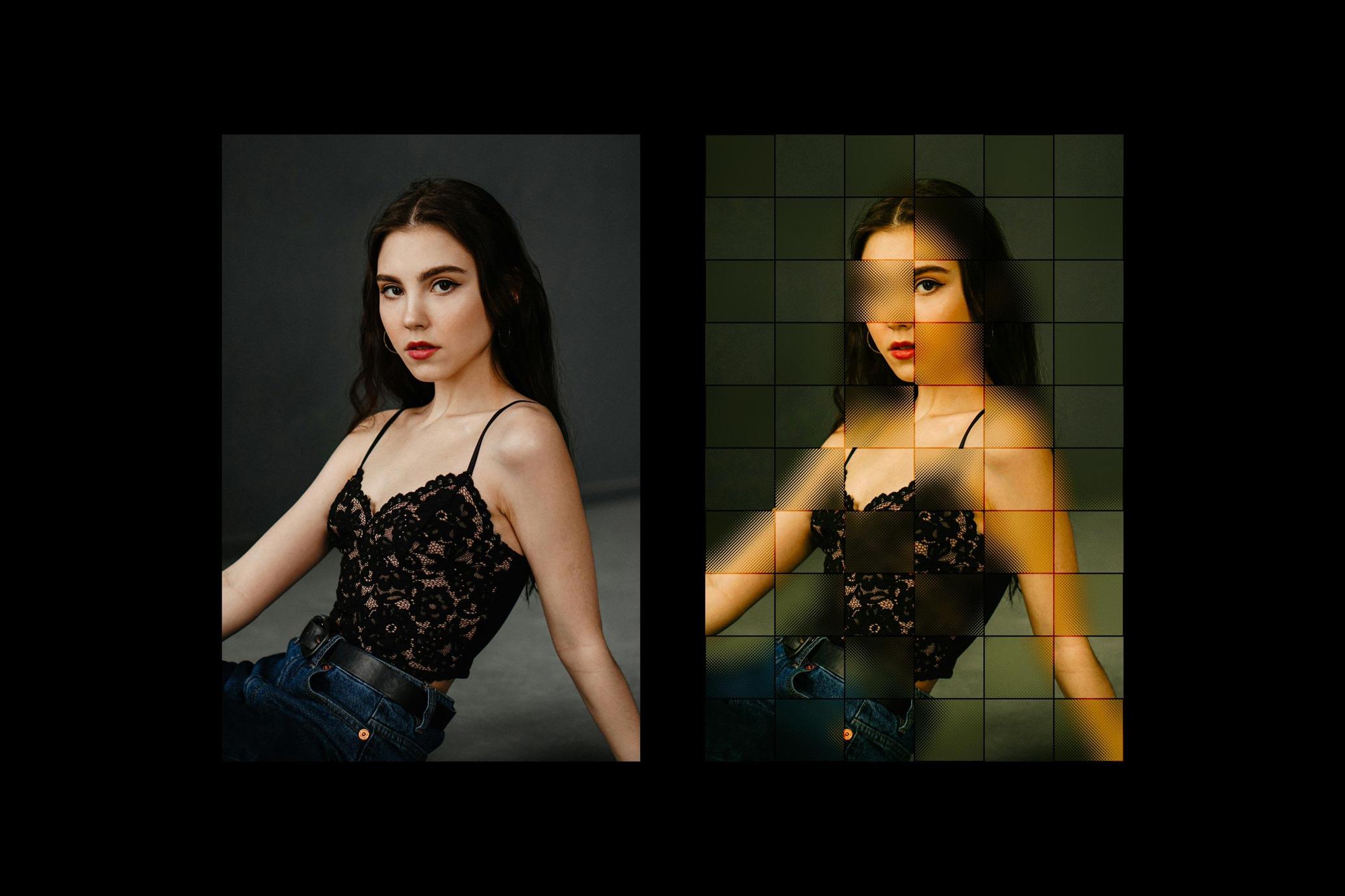 Square Glass Tile Photo Effect