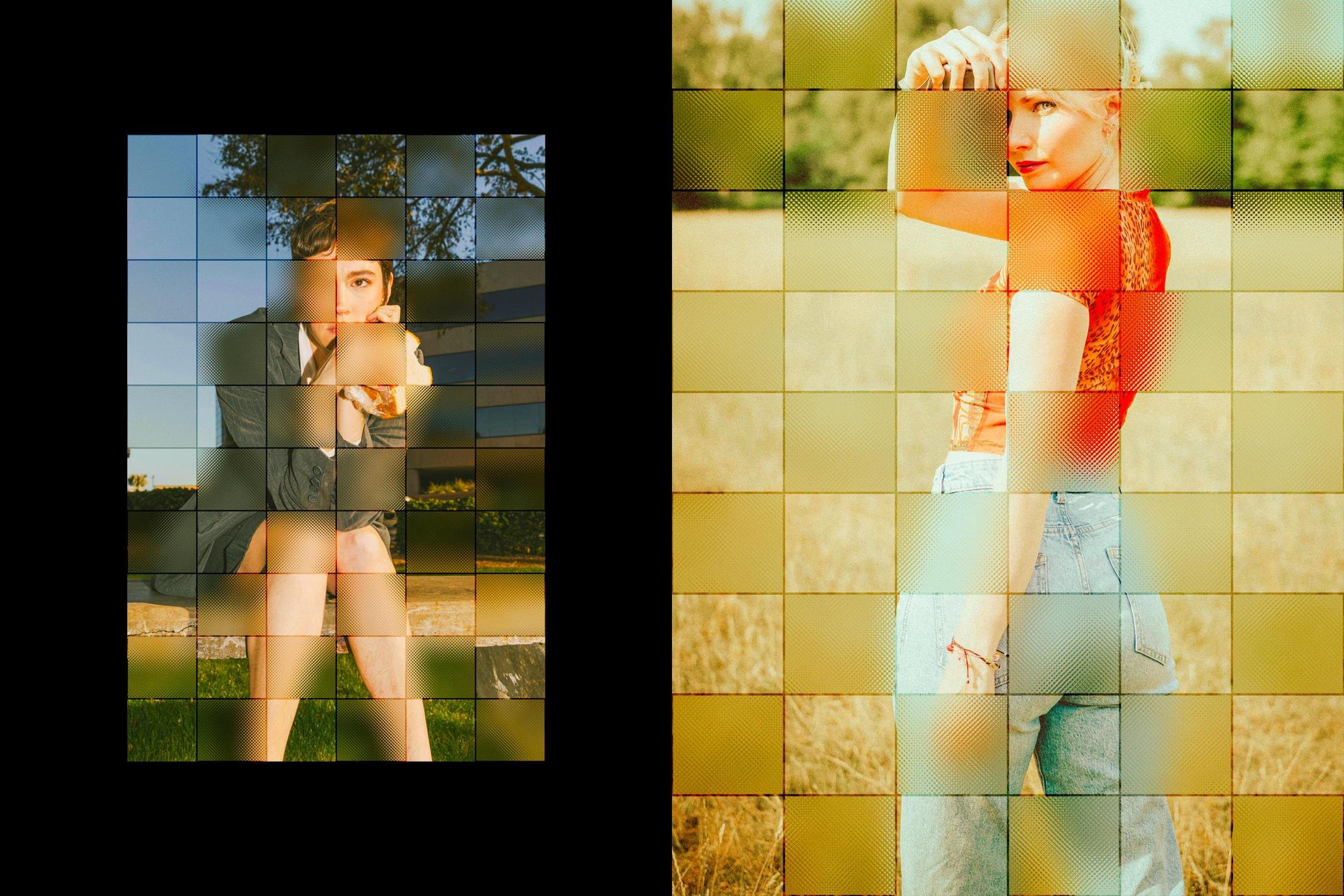 Square Glass Tile Photo Effect