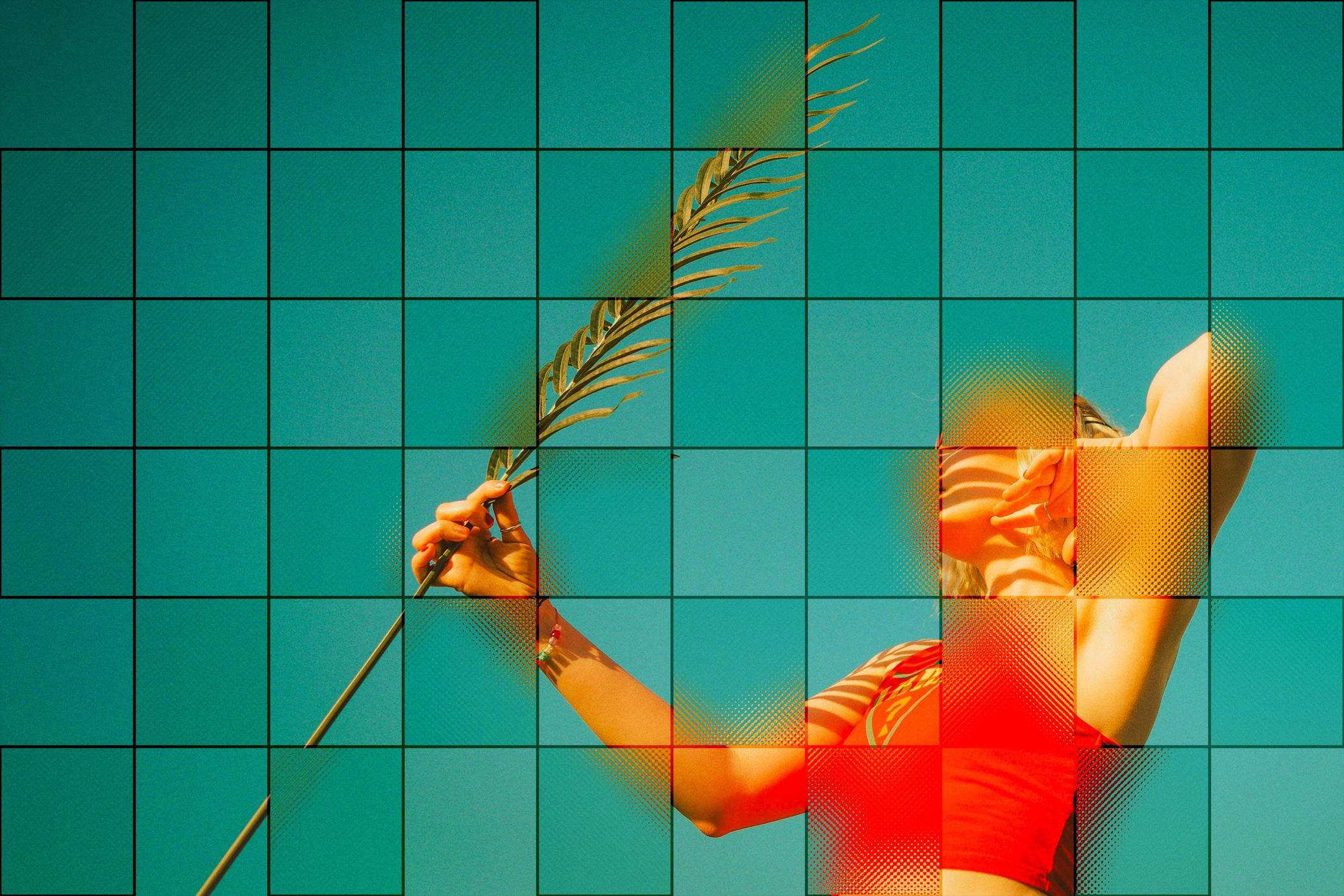 Square Glass Tile Photo Effect