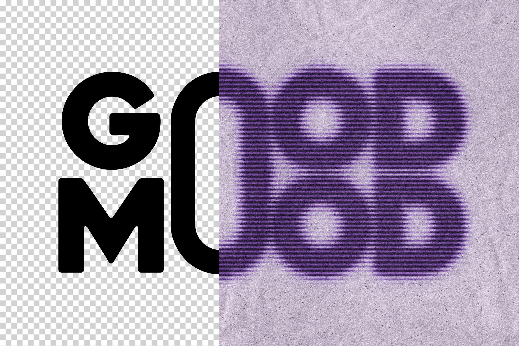 Lined Halftone Text Effect