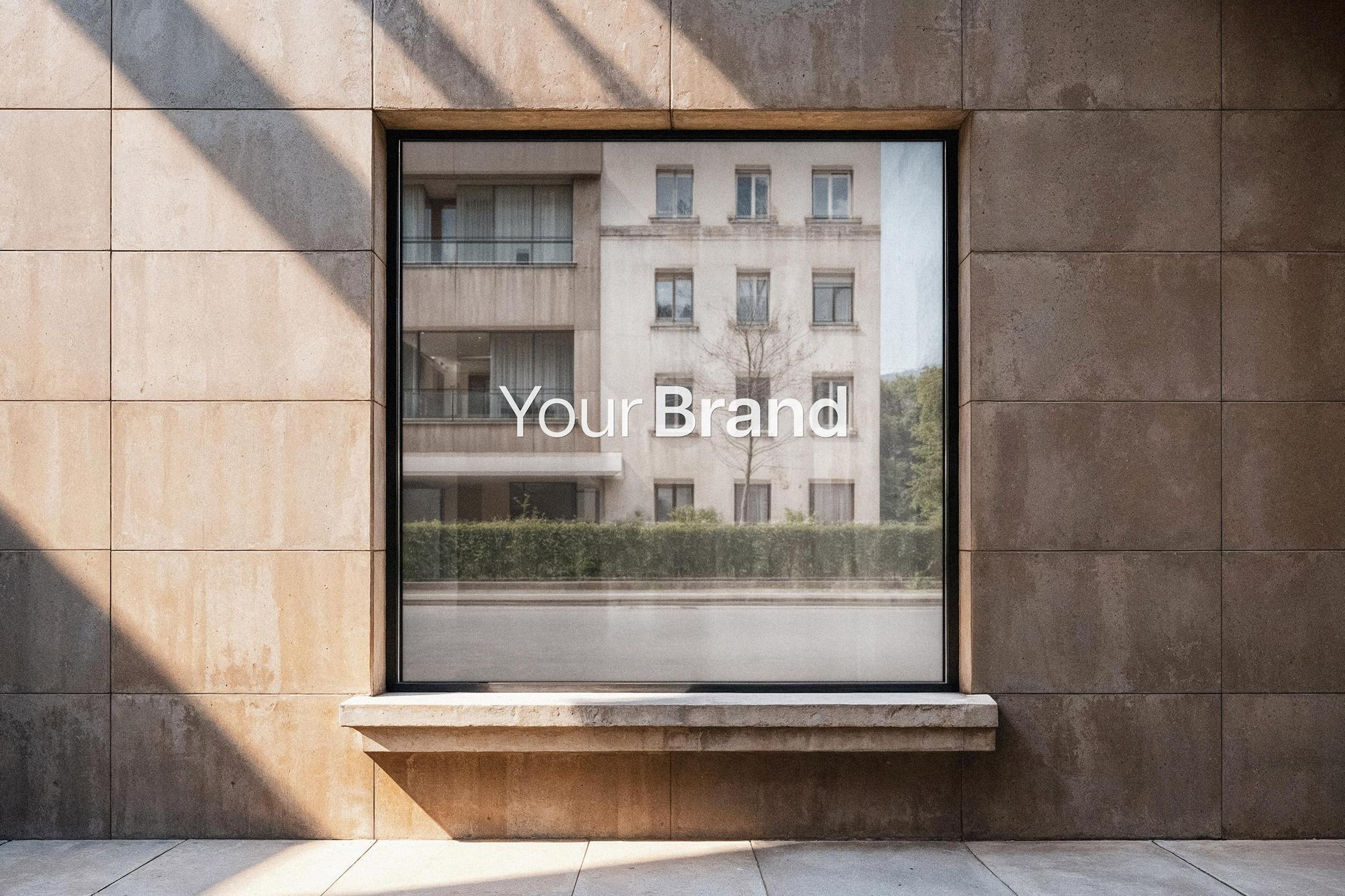 Square Window Sticker Mockup