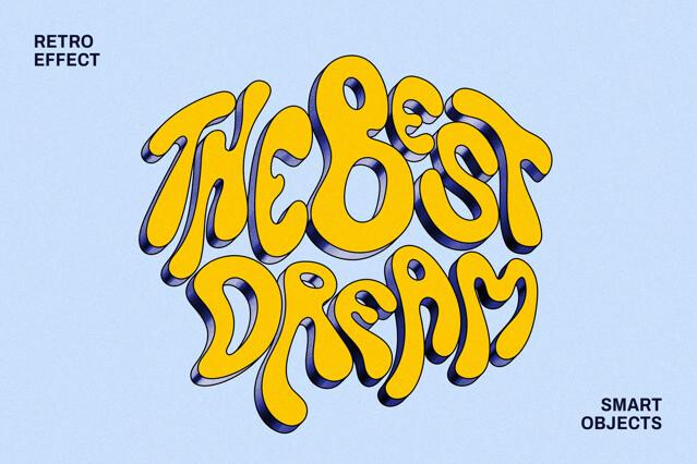 3D Retro Text & Logo Effect