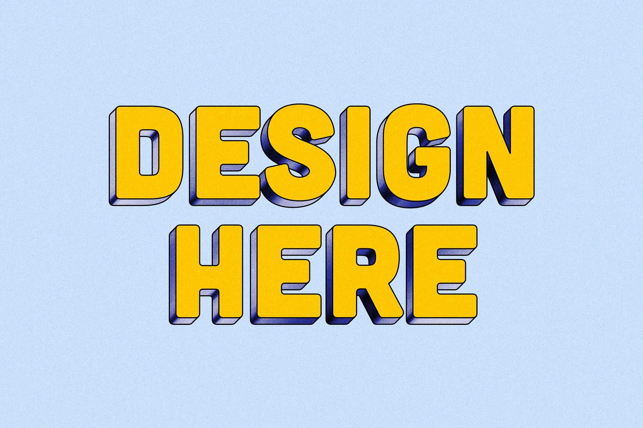3D Retro Text & Logo Effect
