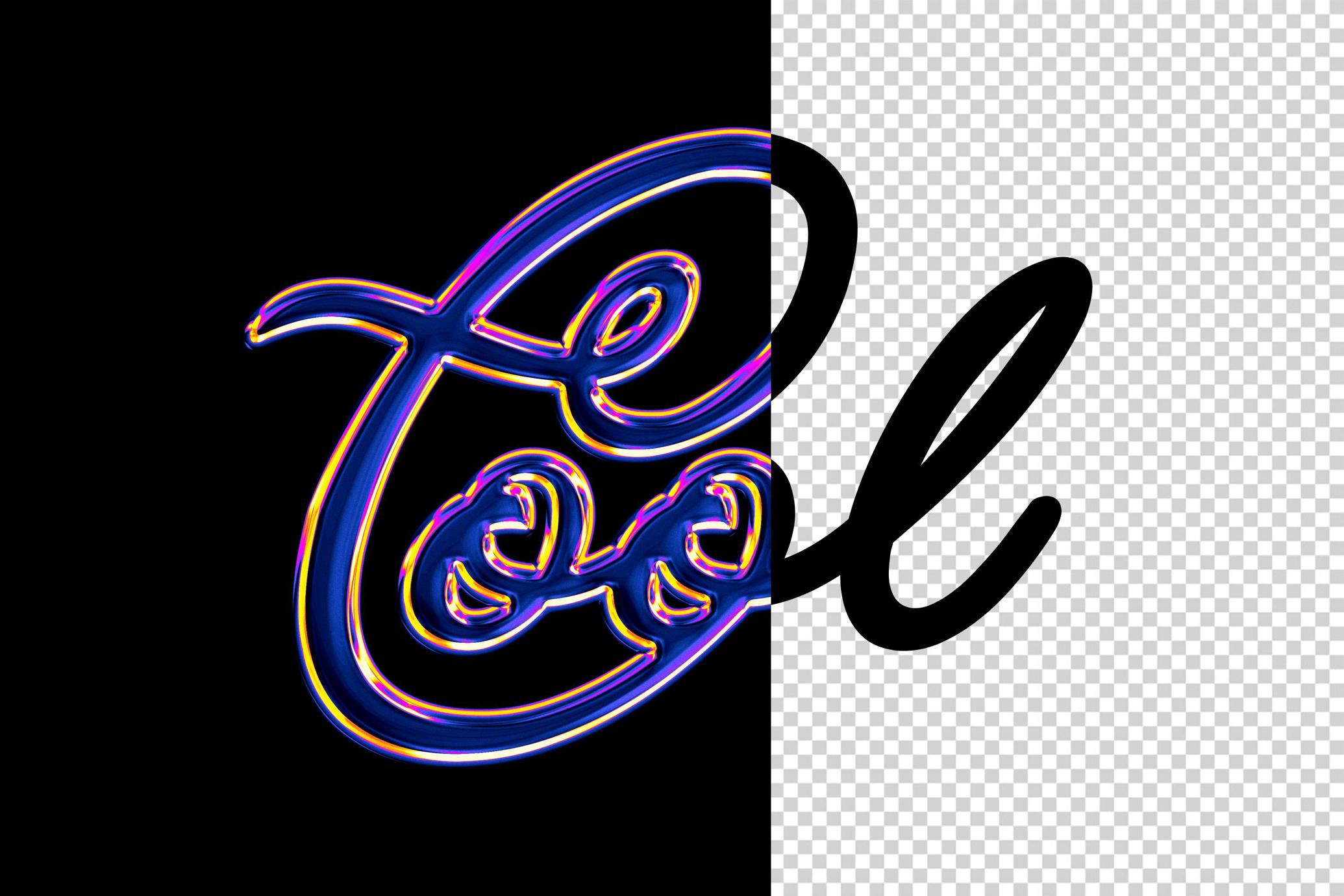 Bright Chrome Text Effect