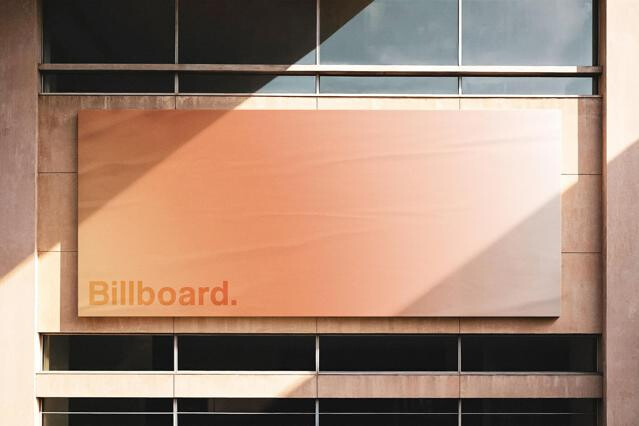 Glued Building Billboard Mockup