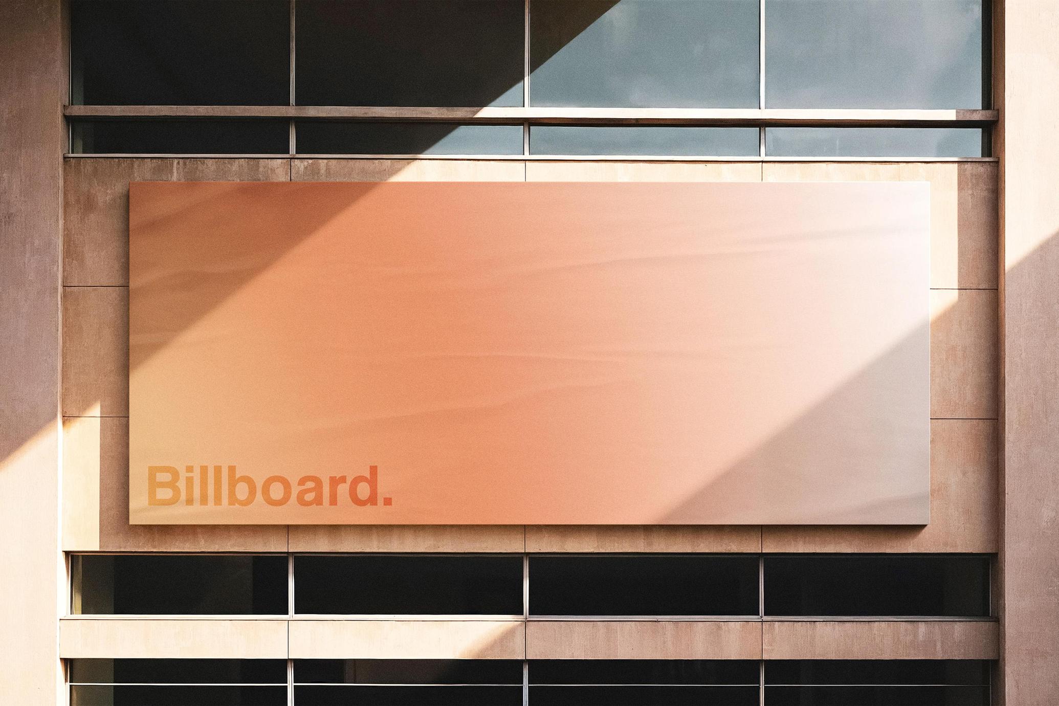 Glued Building Billboard Mockup
