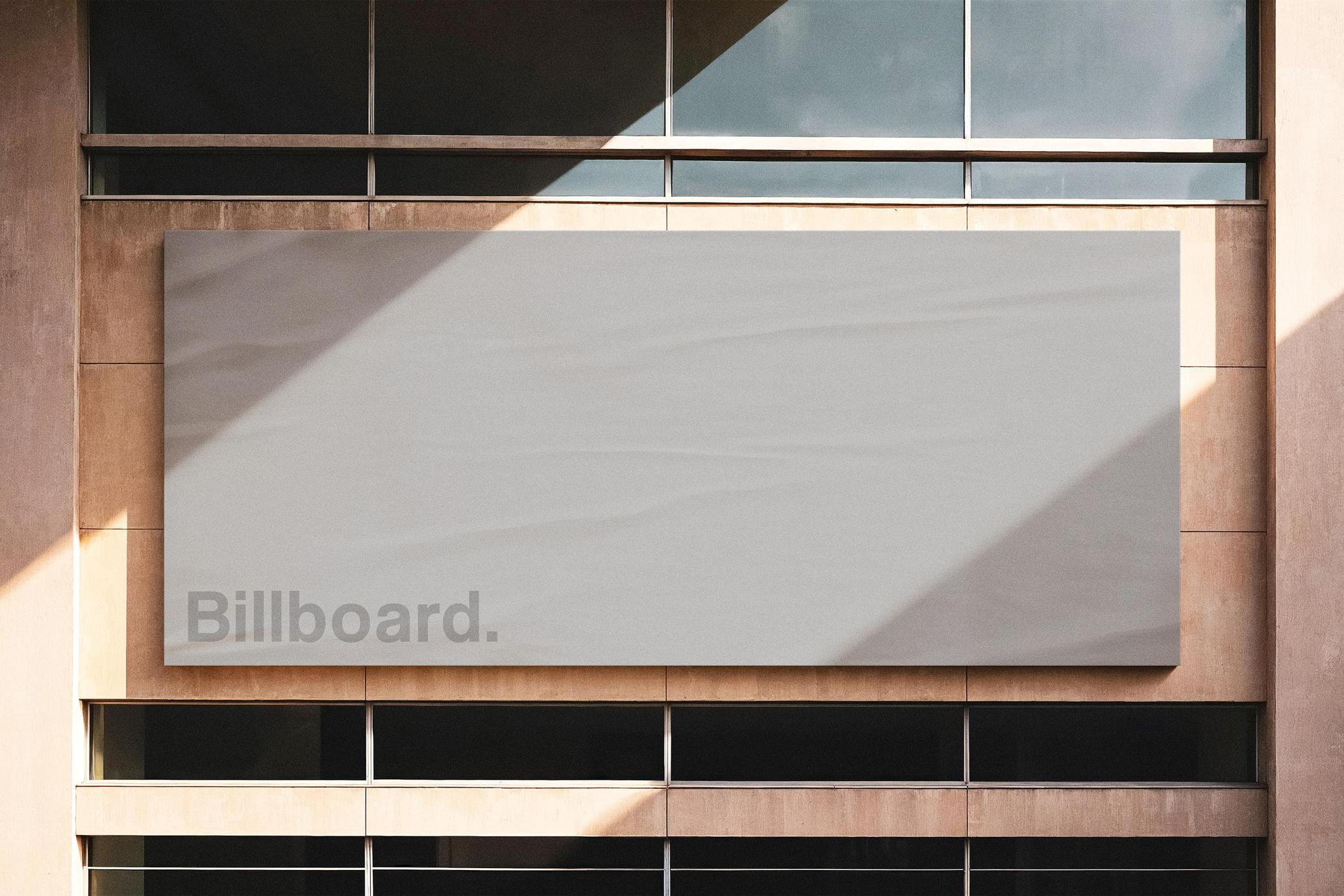 Glued Building Billboard Mockup