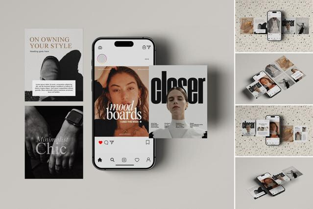 iPhone Screen & Instagram Post Mockups