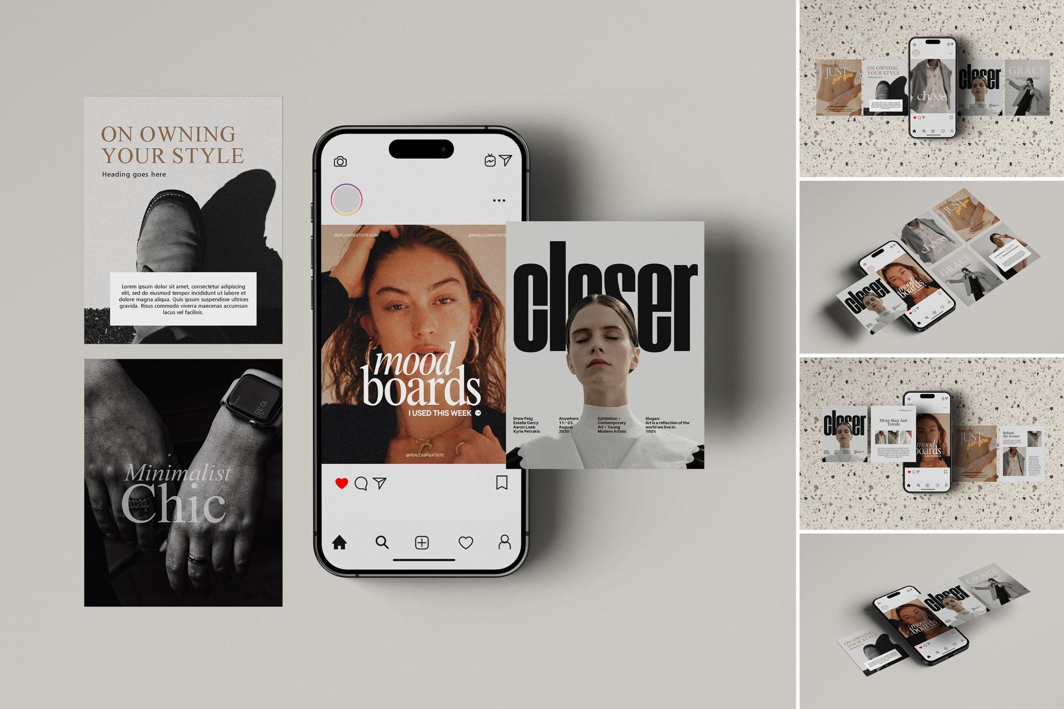 iPhone Screen & Instagram Post Mockups