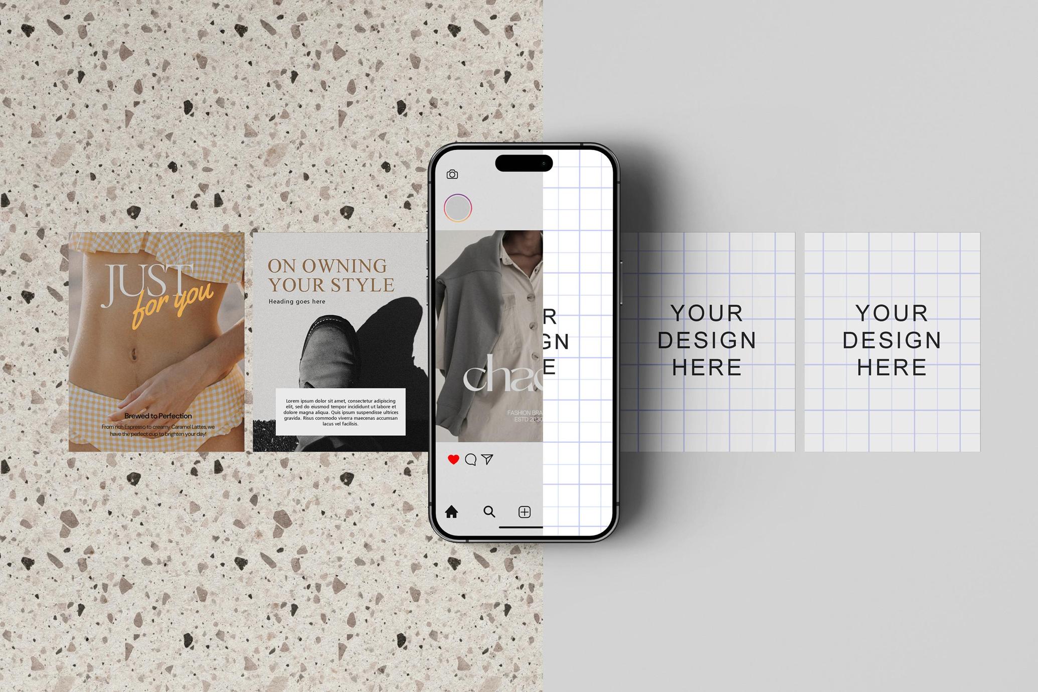iPhone Screen & Instagram Post Mockups