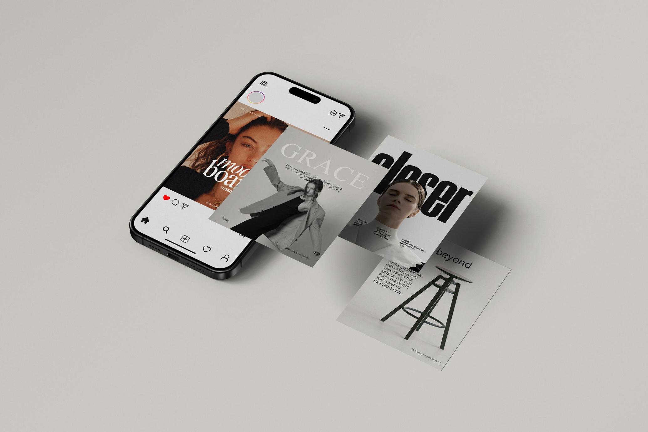 iPhone Screen & Instagram Post Mockups