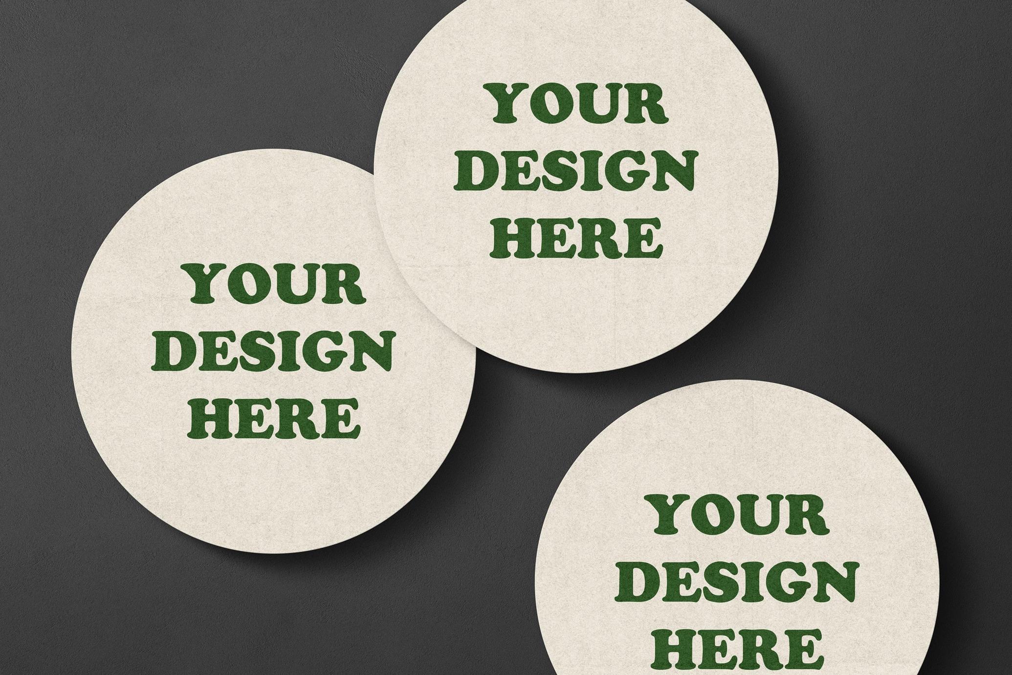 Round Paper Stickers Mockups