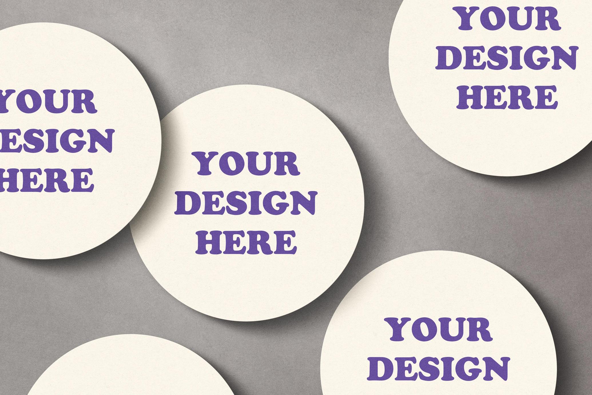 Round Paper Stickers Mockups