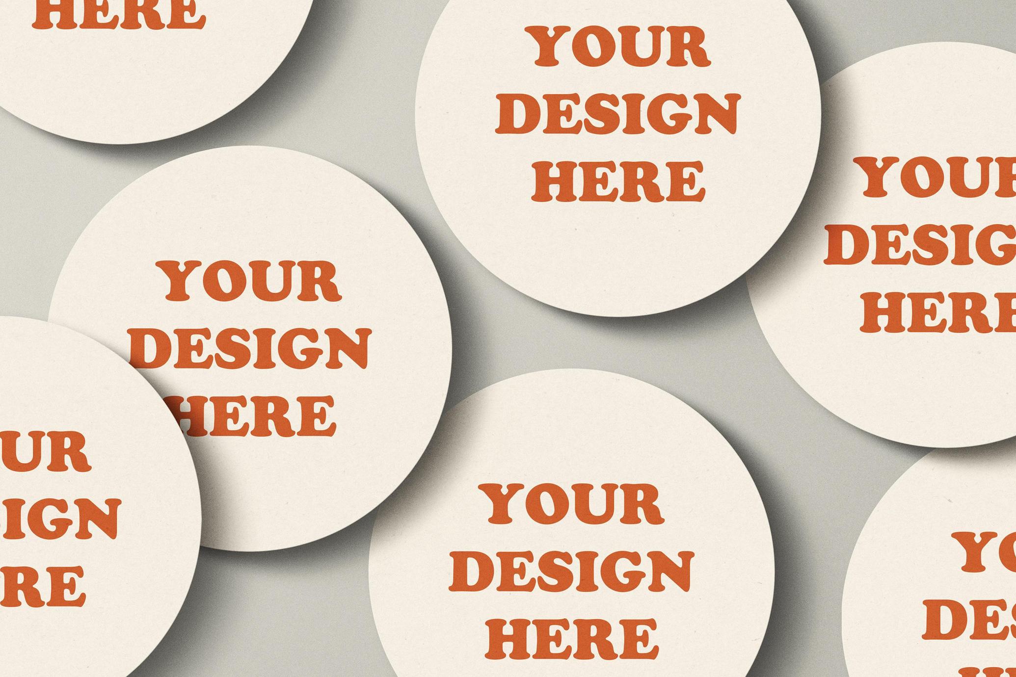 Round Paper Stickers Mockups