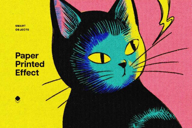 Halftone Paper Printed Effect