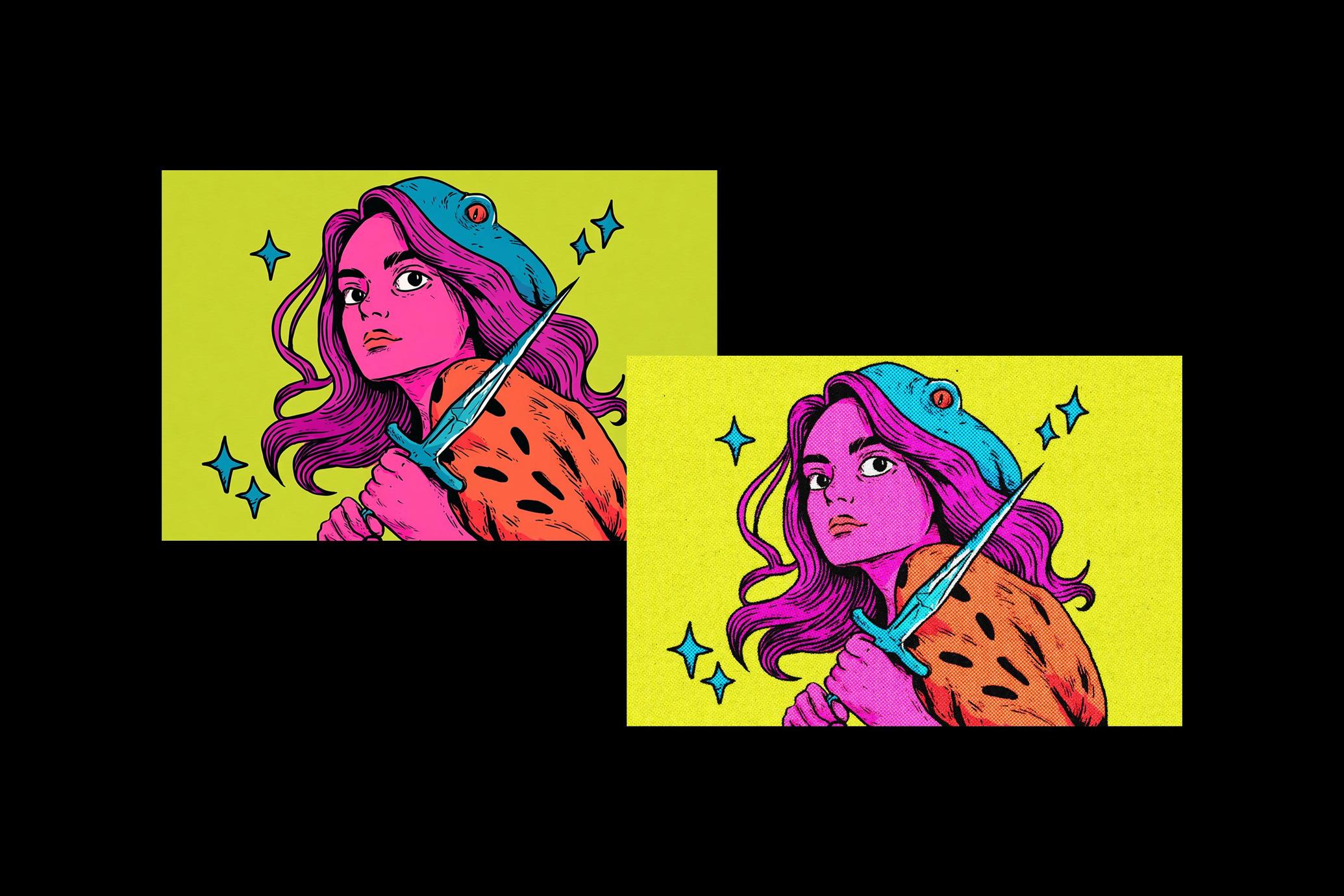 Halftone Paper Printed Effect