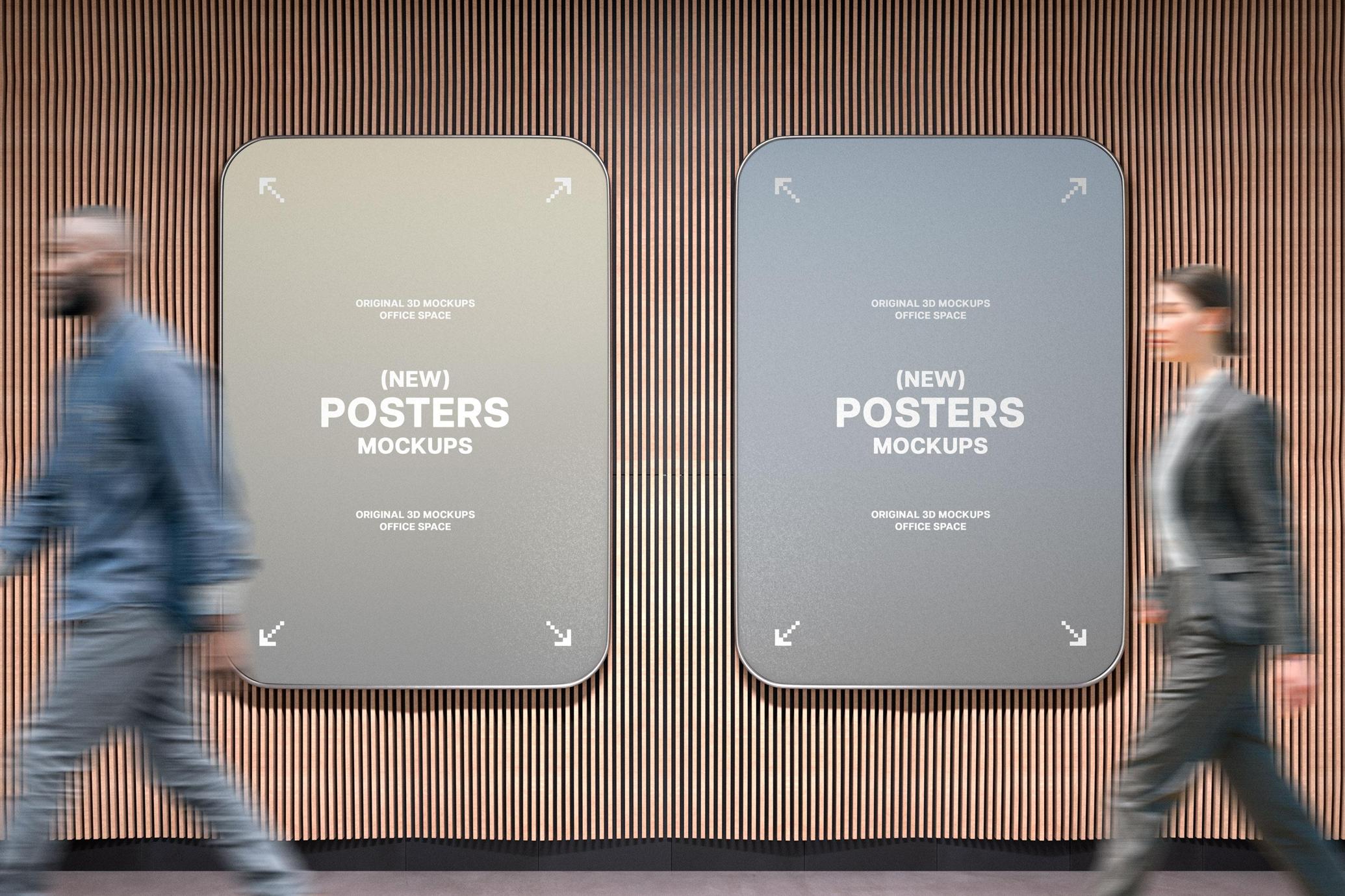 Office Interior Posters Mockups