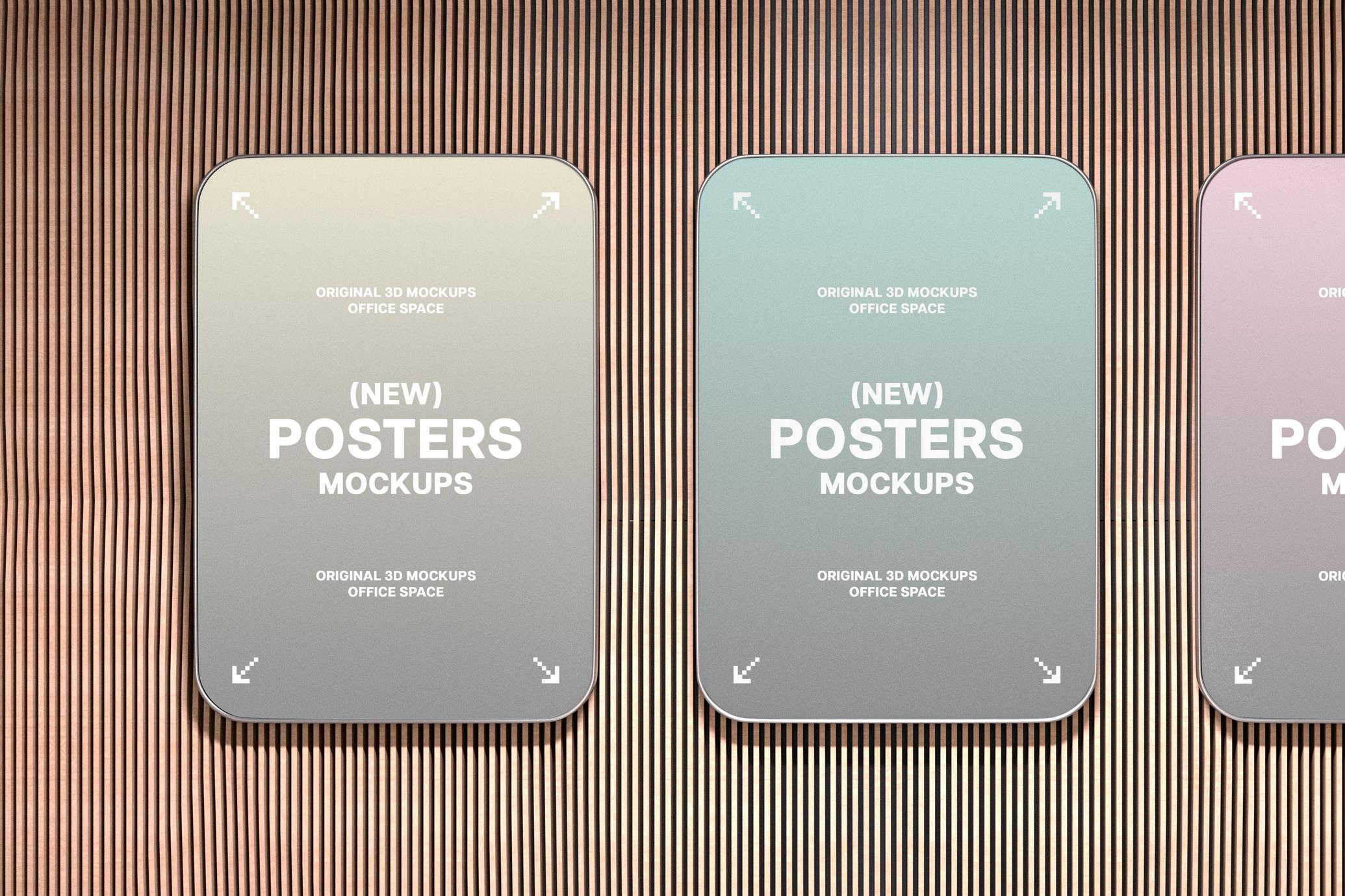 Office Interior Posters Mockups