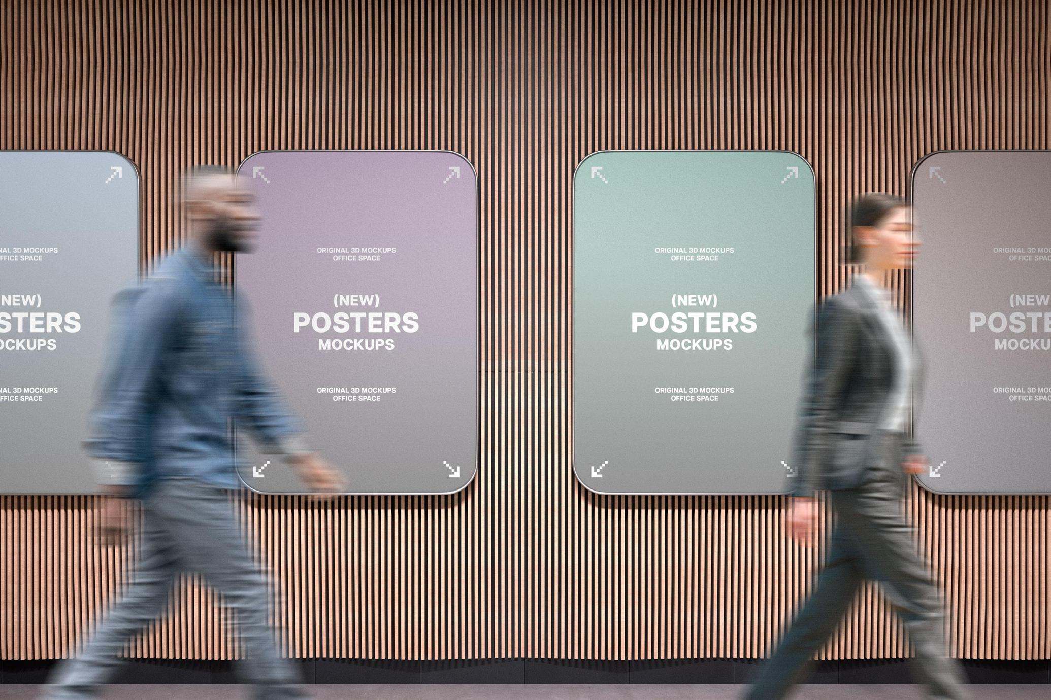 Office Interior Posters Mockups