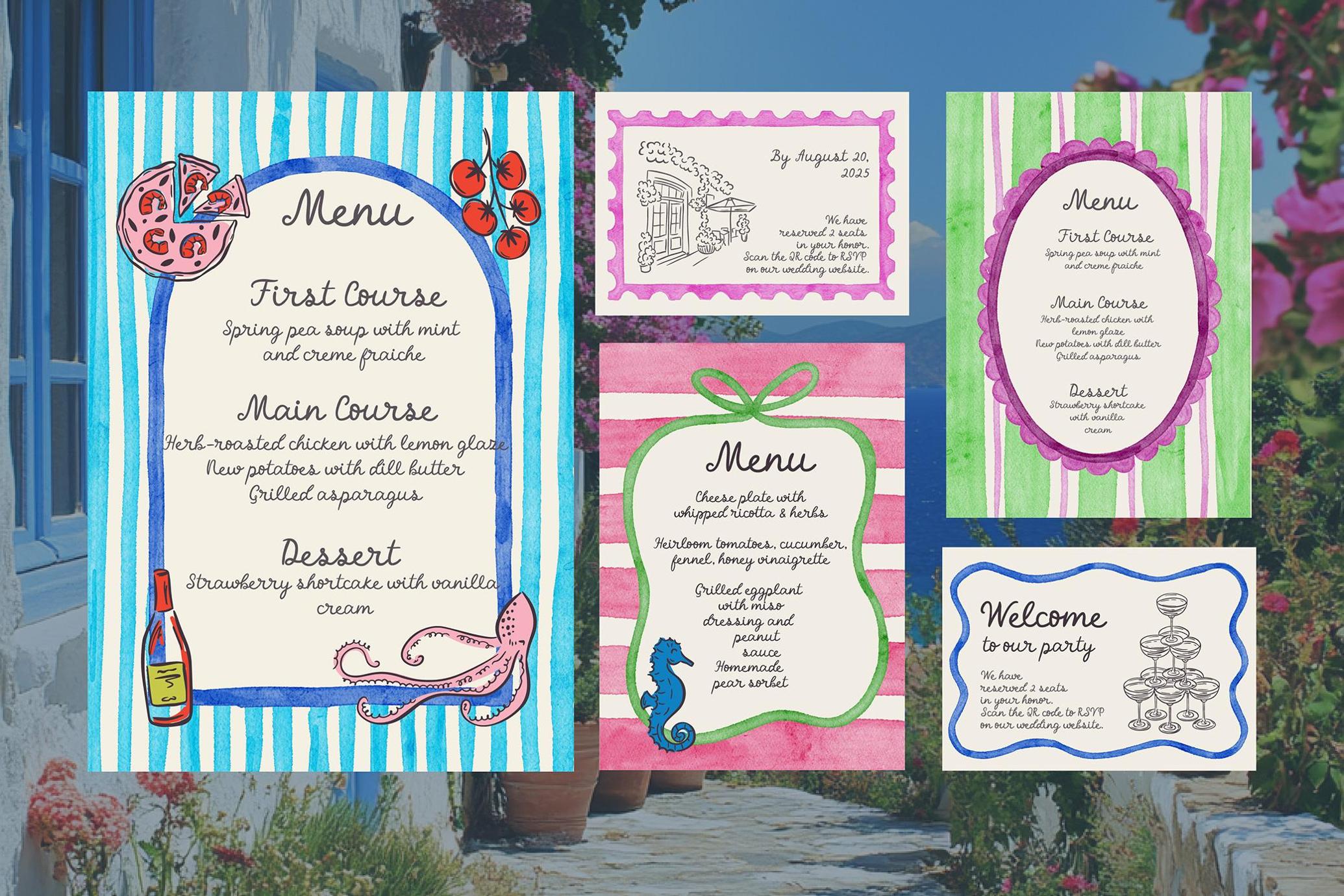 Summer Watercolor Frames