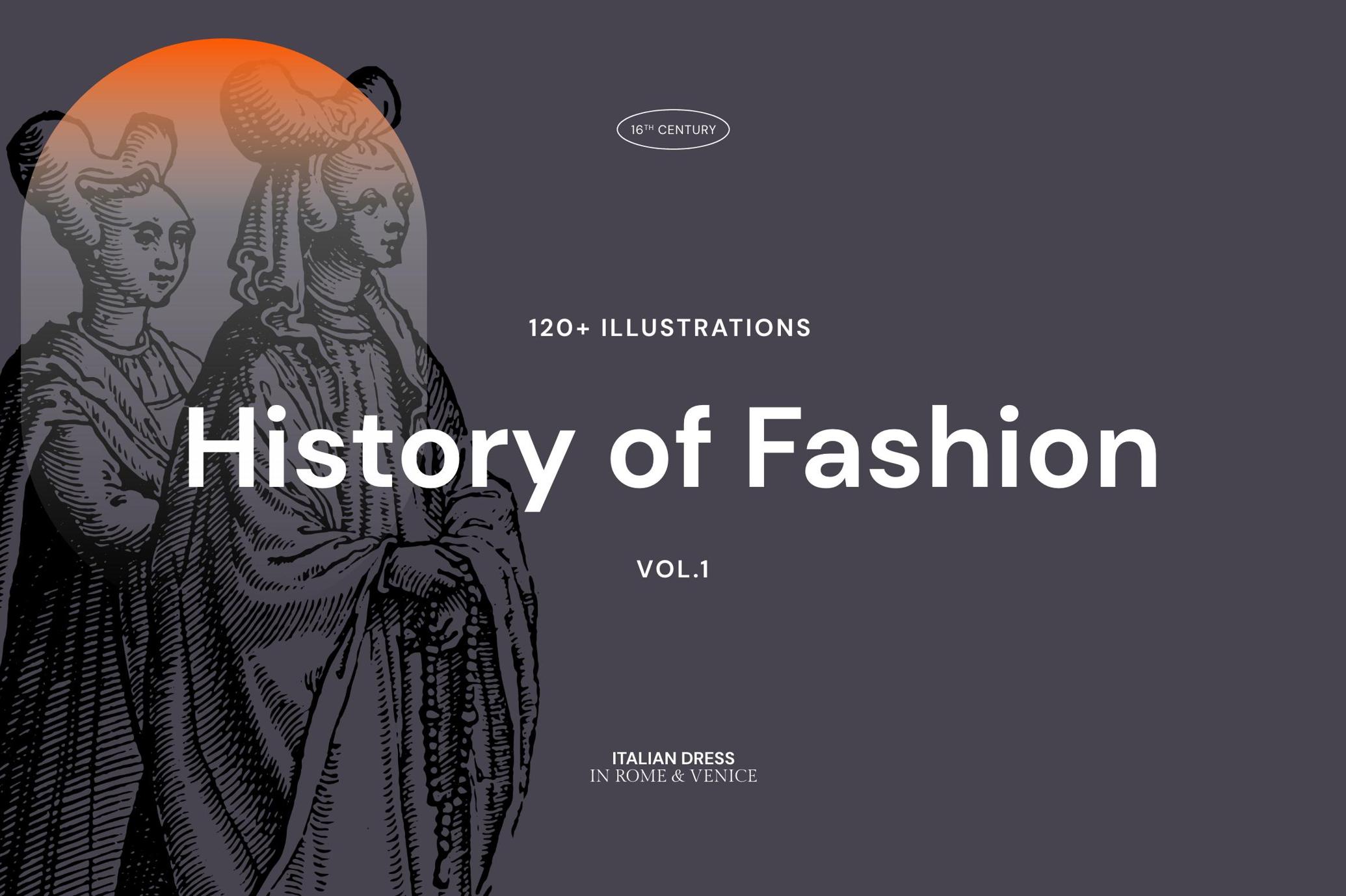 History of Fashion - Vector Illustrations