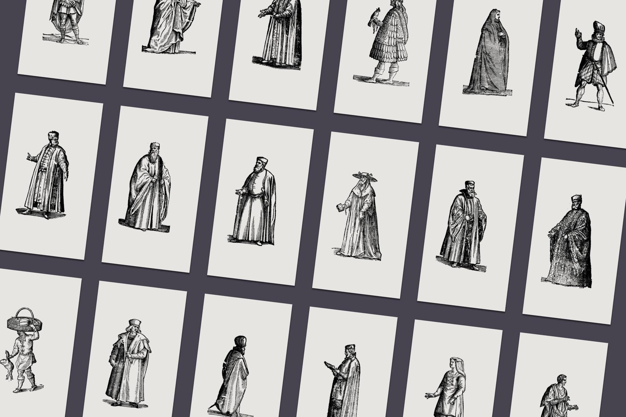 History of Fashion - Vector Illustrations