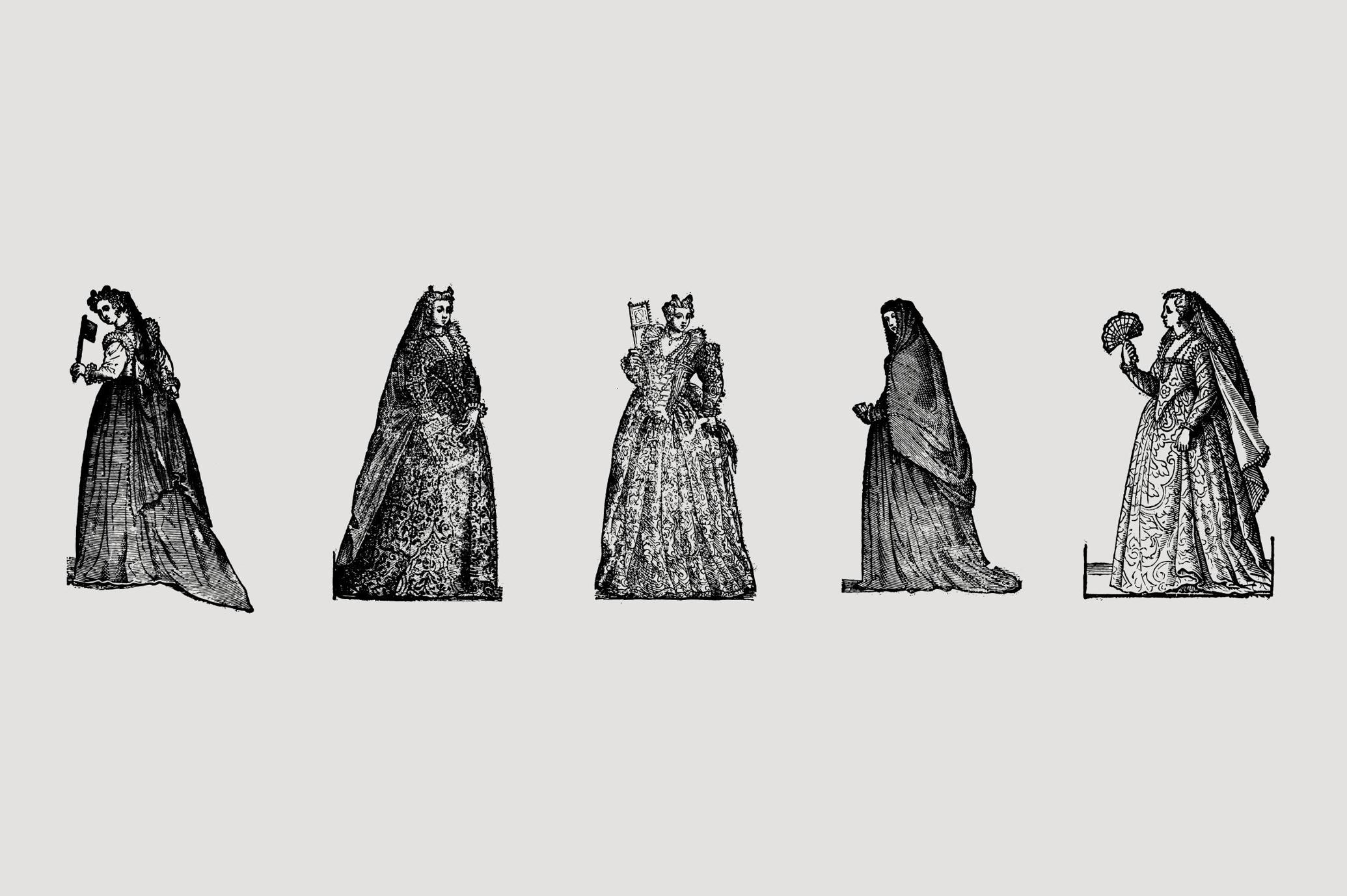 History of Fashion - Vector Illustrations