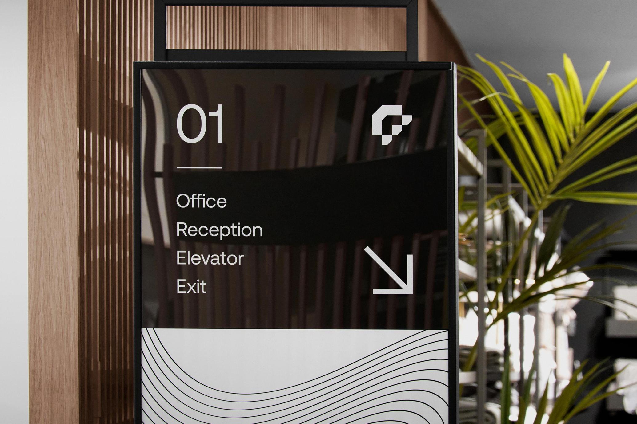 Lobby Wayfinding Sign Mockup