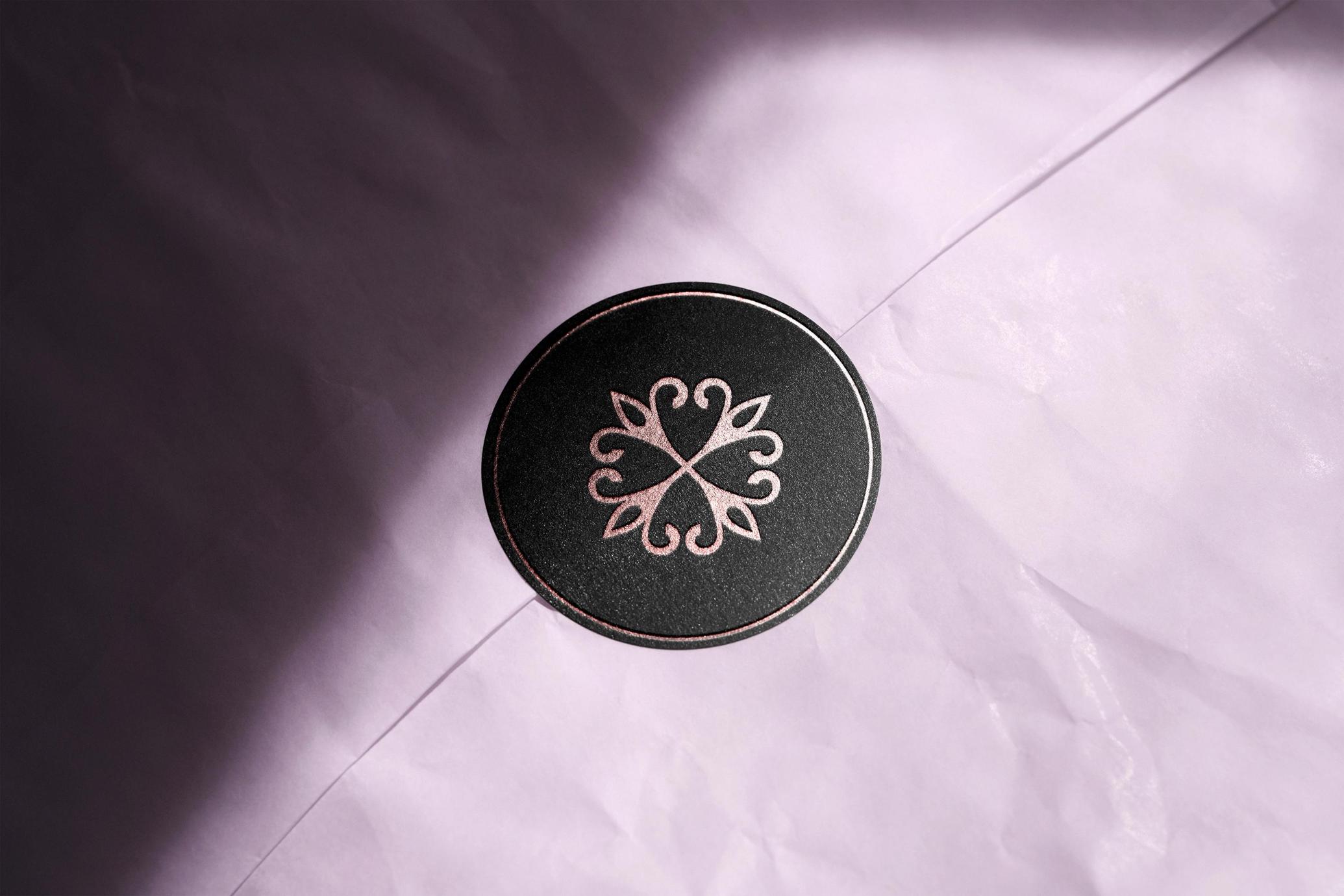 Gilded Round Sticker Mockup