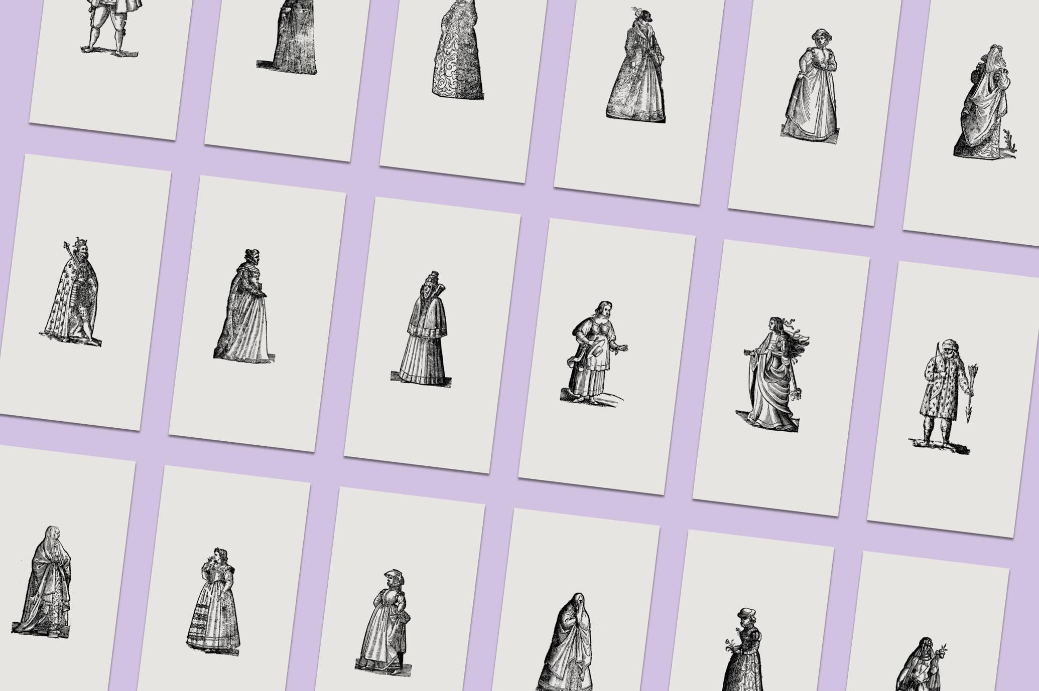 History of Fashion - Vector Illustrations