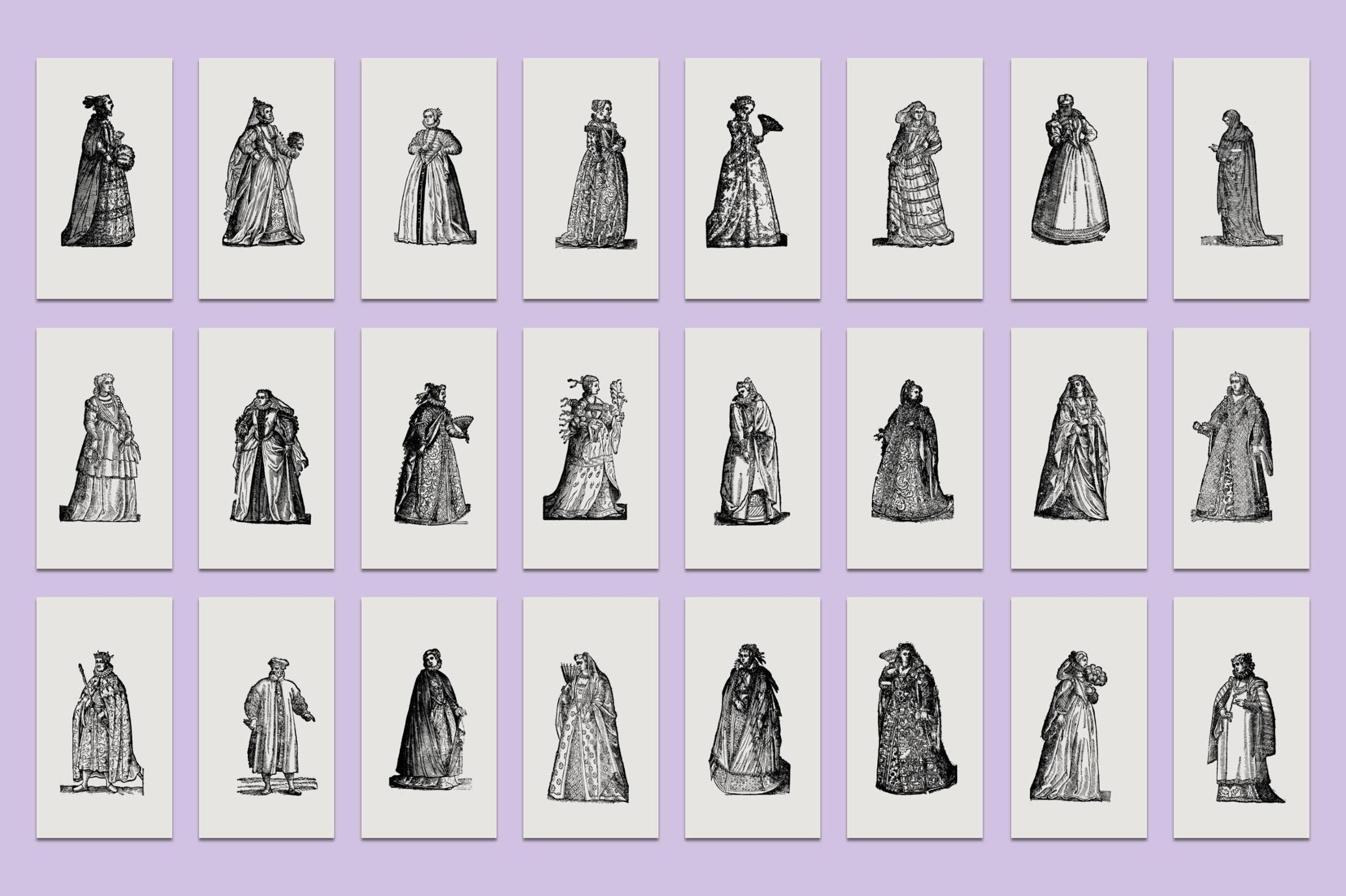 History of Fashion - Vector Illustrations
