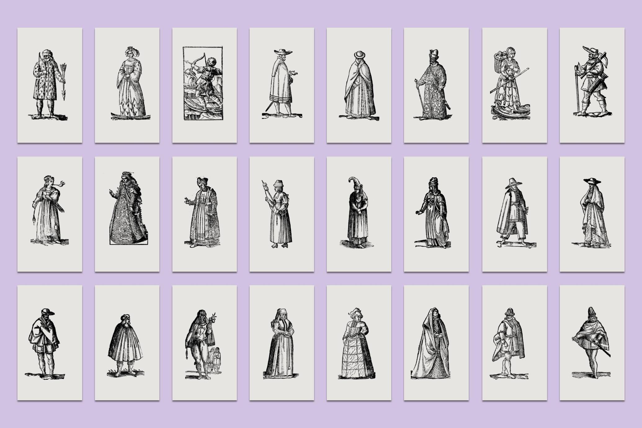 History of Fashion - Vector Illustrations