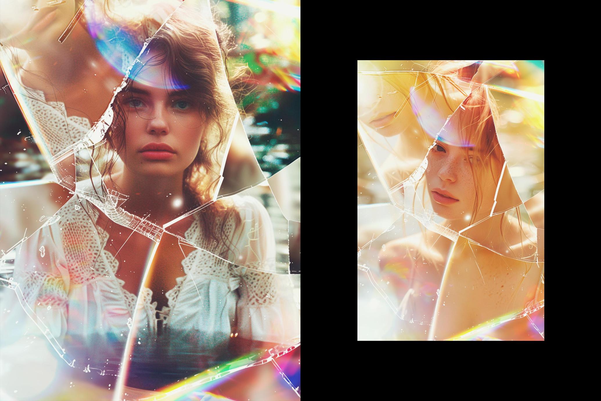 Fractured Glass Pieces Poster Effect