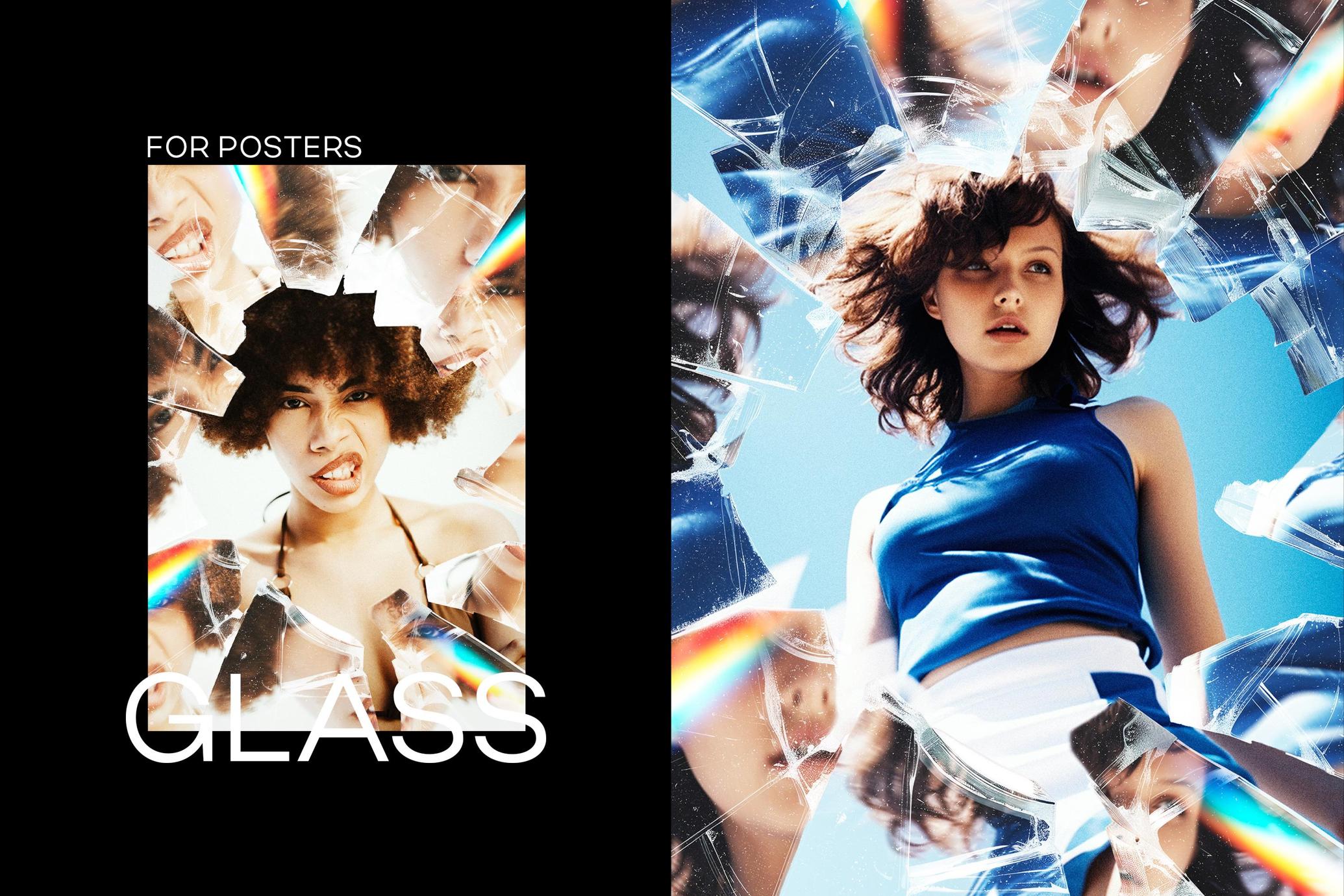 Broken Glass Shards Poster Effect