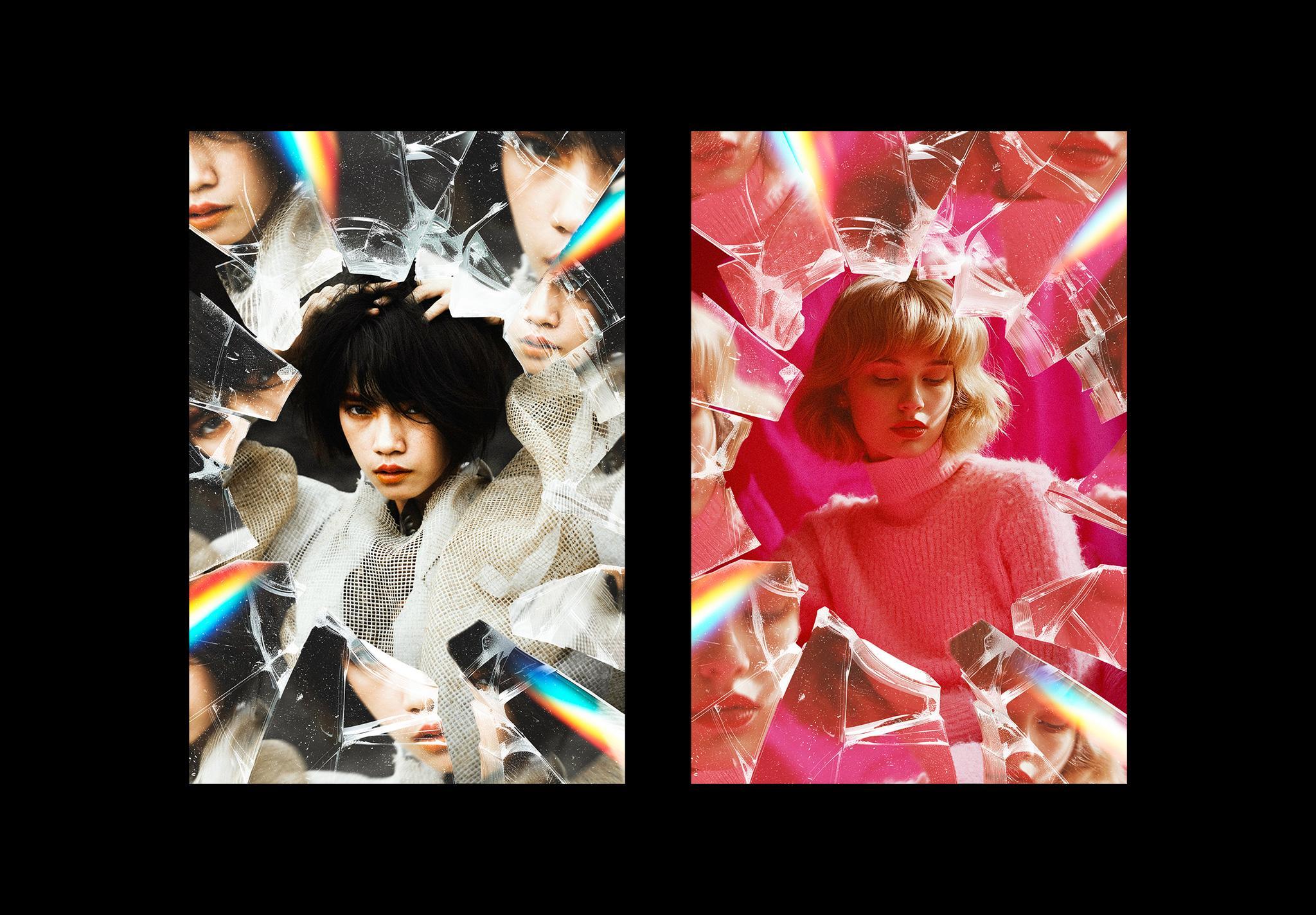 Broken Glass Shards Poster Effect