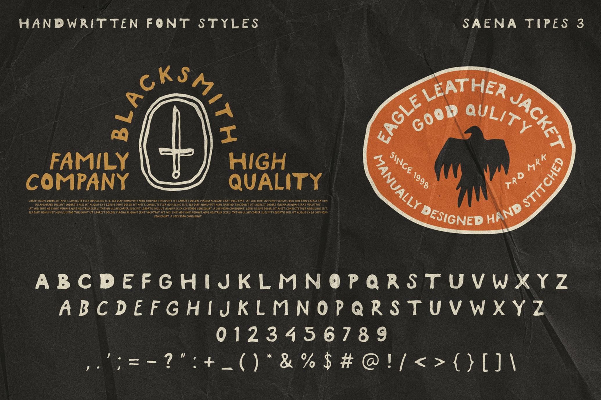 SAENA Hand-Written Font