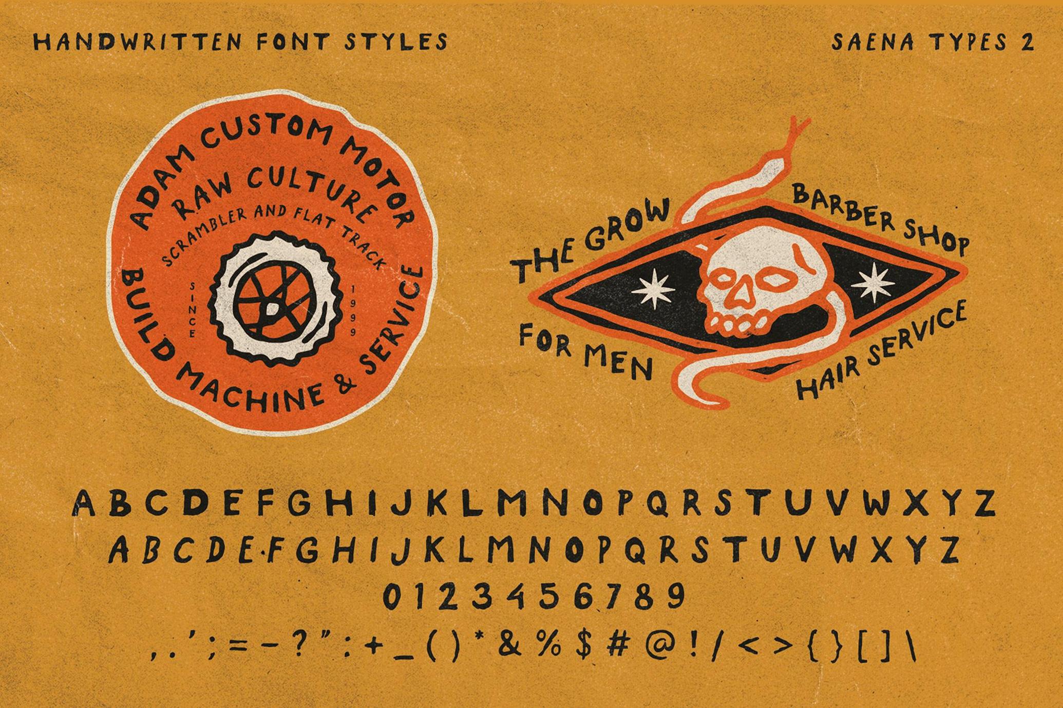 SAENA Hand-Written Font