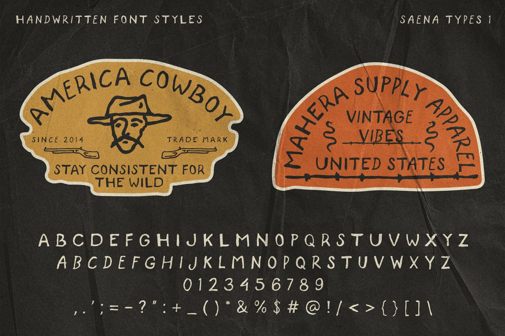 SAENA Hand-Written Font