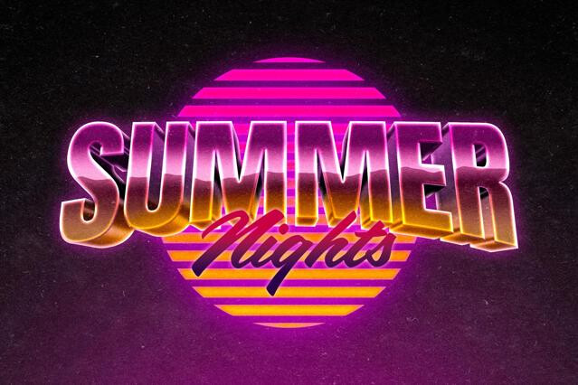 Vivid Retrowave Text Effect