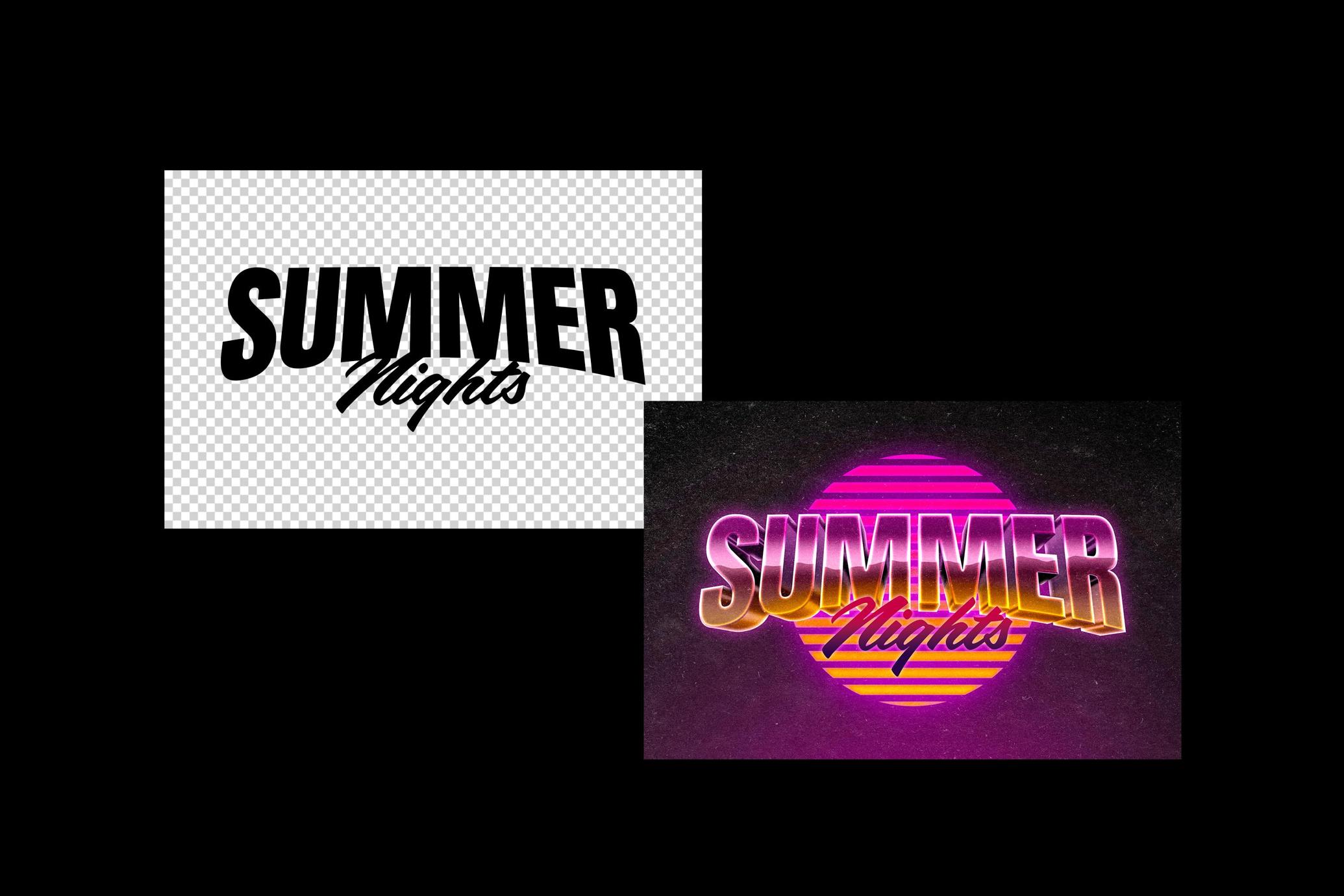 Vivid Retrowave Text Effect
