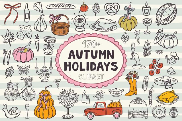 Autumn Holidays Clipart Bundle