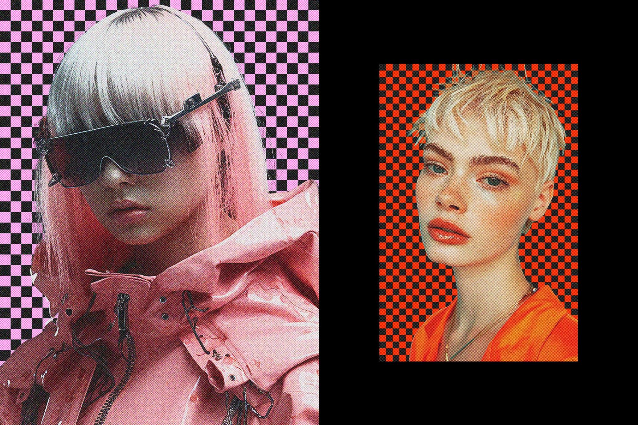 Checkered Halftone Poster Effect