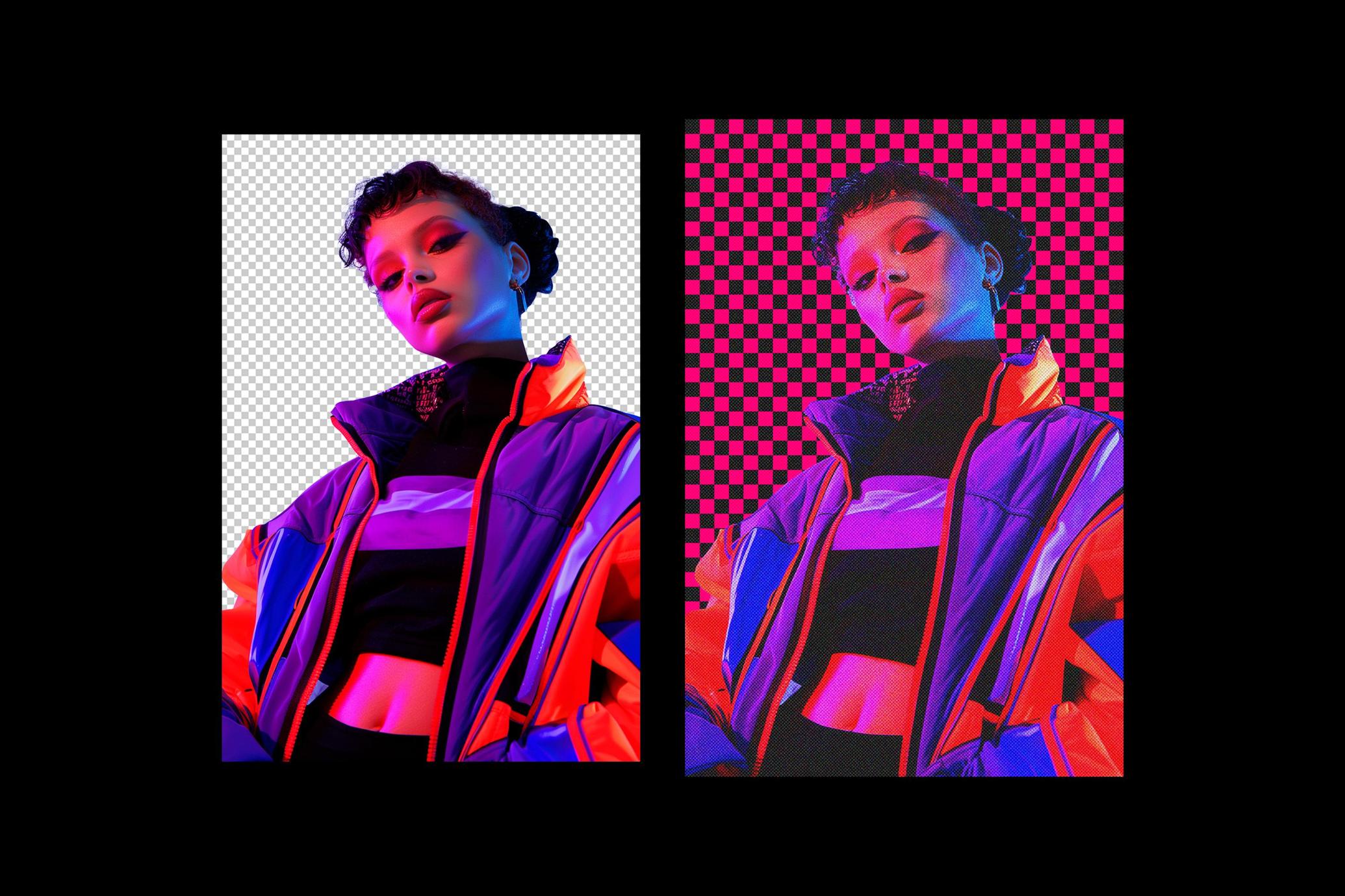 Checkered Halftone Poster Effect