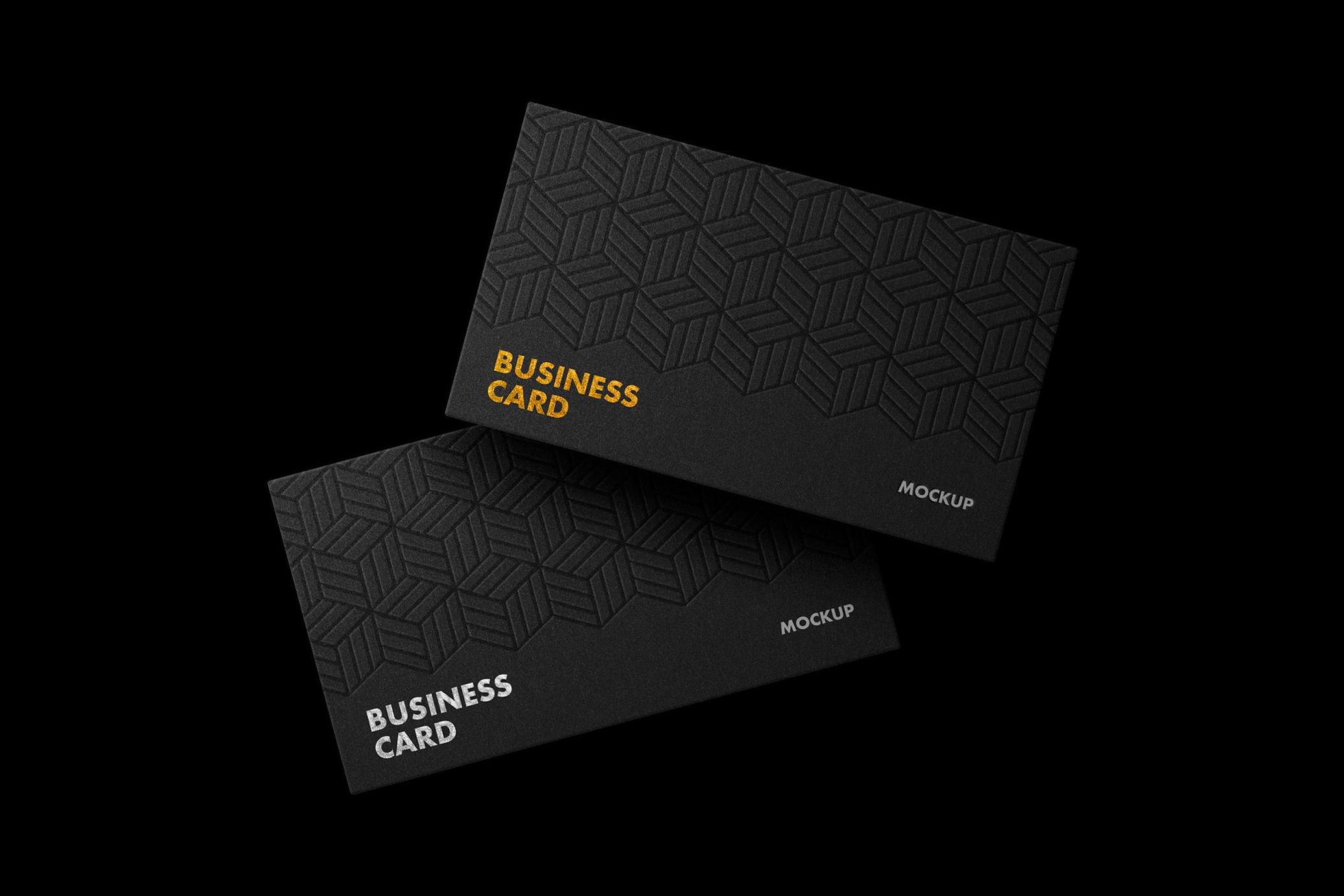 Black Foiled Business Card Mockups