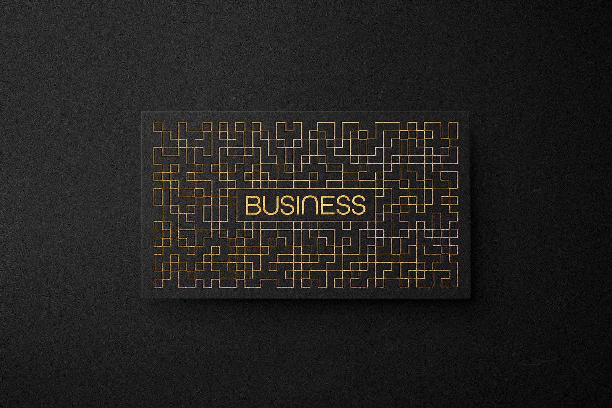 Black Foiled Business Card Mockups