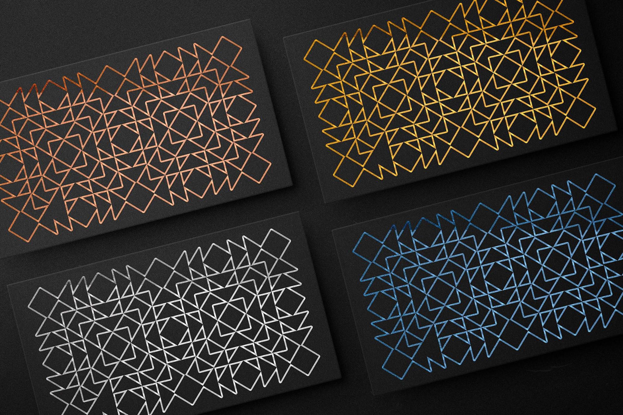 Black Foiled Business Card Mockups