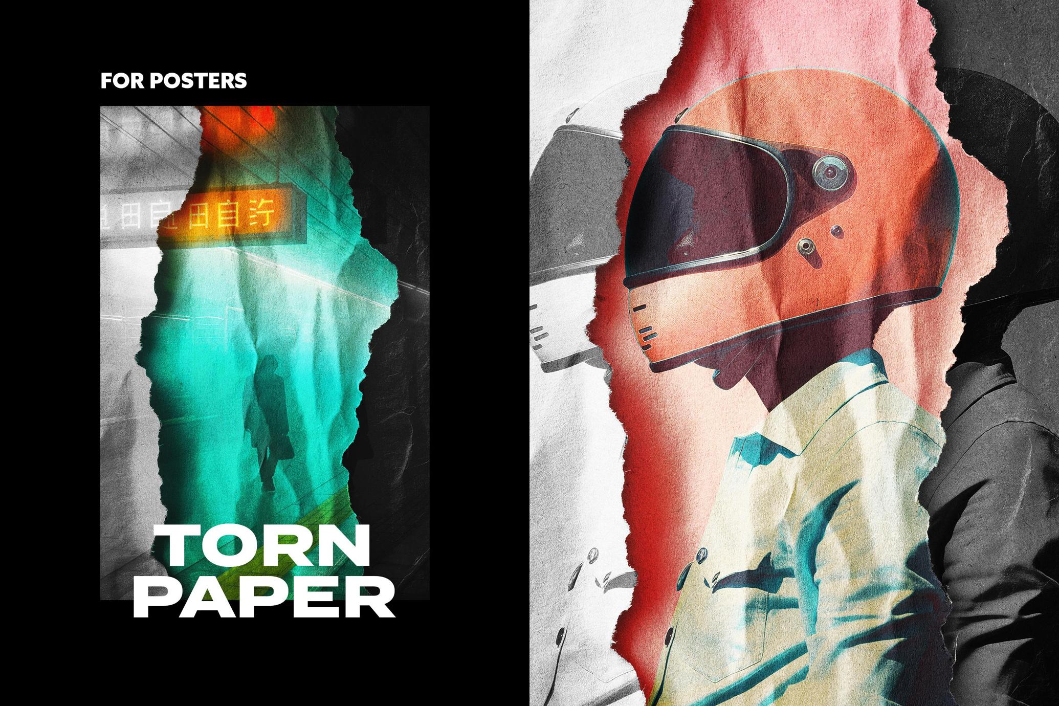 Glowing Torn Paper Poster Effect