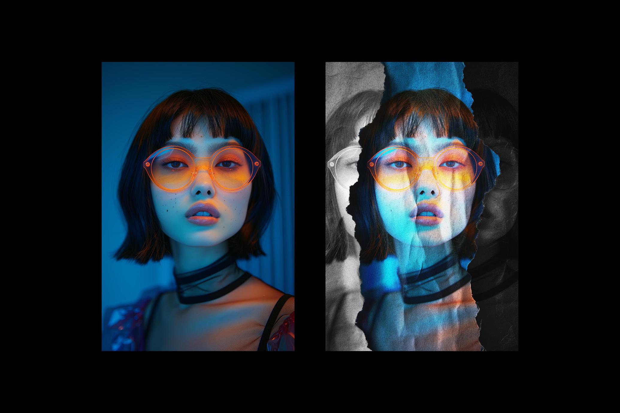 Glowing Torn Paper Poster Effect